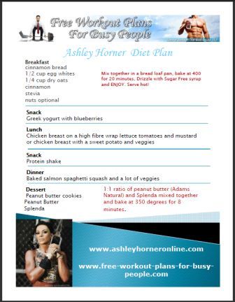 ashley horner diet plan