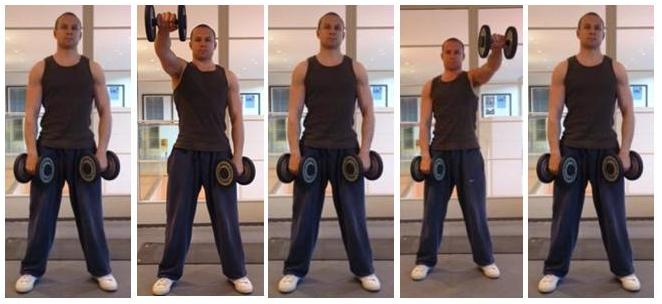 dumbbell front raise